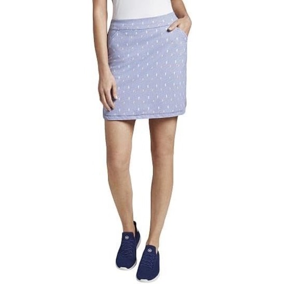 Peter Millar Pants - Peter Millar Crown Sport Alice Dominoes Golf Skort Skirt Blue NWT XL Performance